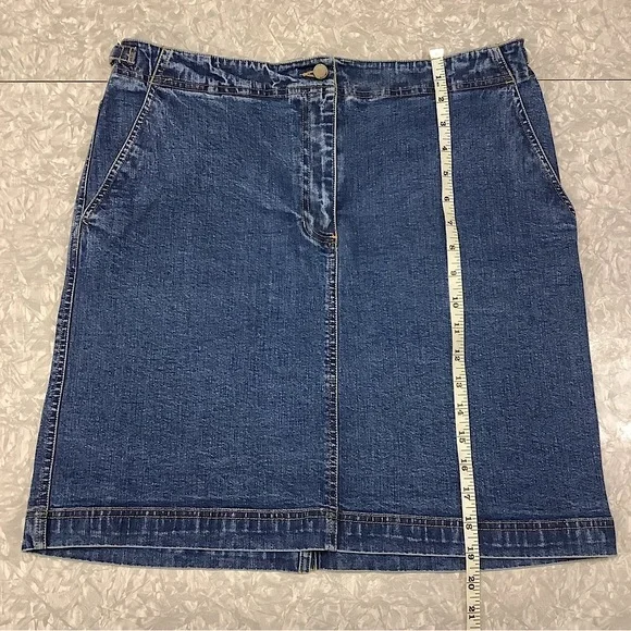 Lauren Jeans Co. Ralph Lauren High Waisted Stretch Denim Skirt, Size 12 - Picture 3 of 9